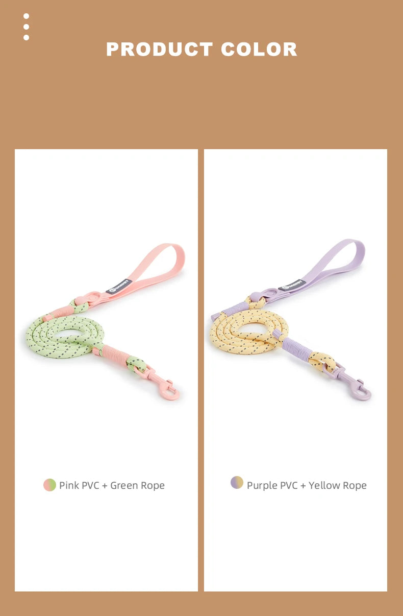 Pet Supplies Dog Collar For Small and Medium Dog Walking Sugar Color Series Cute style PVC Webbing Collar Leashes Set 2024 New