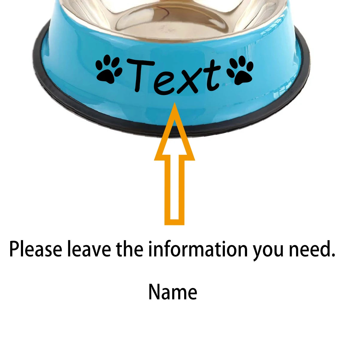 Personalized Stainless Steel Pet Bowls - Custom Name, Non-Slip, Colorful, Multi-Size