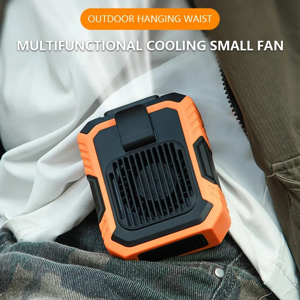 Portable Air Conditioner,Waist Clip Fan with 5-8H,Neck Fan,3 Speeds, USB Rechargeable,for Summer Outdoor Work Jobsite Hiking