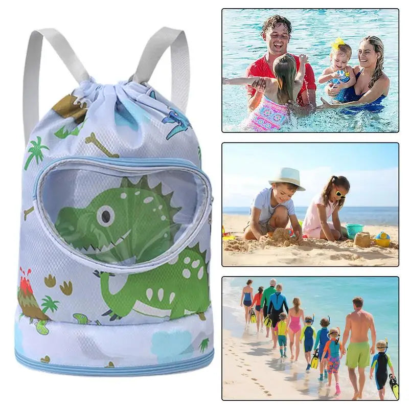 Children's Swimming Bag Wet Dry Separation with shoe compartment swimsuit storage bag Sports Portable Backpack for Boys Girls