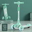 Children's Scooter Can Sit, Ride and Slide Three-in-One Foldable Scooter for Boys and Girls Kick Foot Scooter
