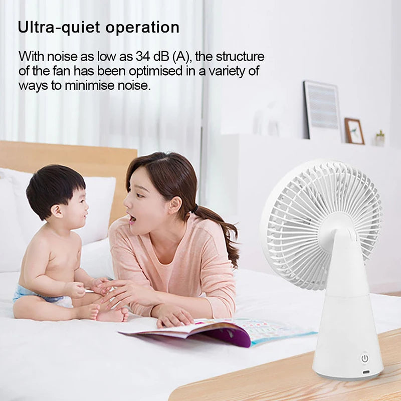 XIAOMI MIJIA Desktop Mobile Fan，Desktop Handheld Two In One，Universal Type-C Charging Port，18.5 - Hour Ultra - Long Battery Life
