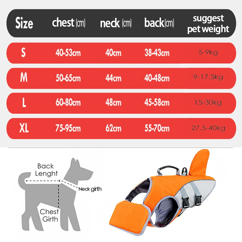 Shark FIN Life Vest for Dog