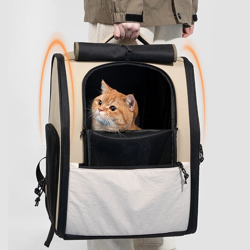 Pet Travel Backpack, Double Shoulder, Breathable Outdoor Bag