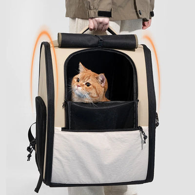 Pet Travel Backpack, Double Shoulder, Breathable Outdoor Bag
