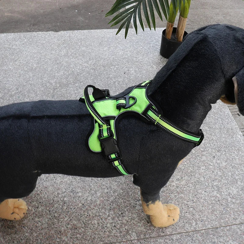 Adjustable Nylon Dog Harness Vest Reflective Soft Breathable No Pull Dog Harness Pet Harness Leash For Small Medium Large Dogs