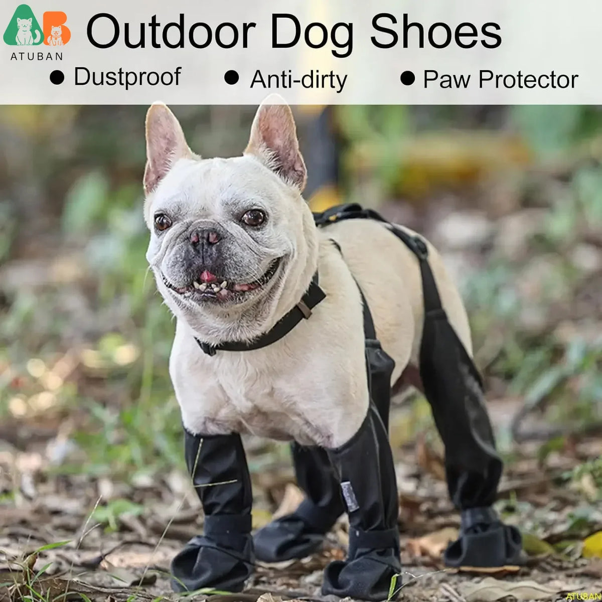 Waterproof Dog Boots Anti-Slip Dog Shoes,Rugged Rubber Sole,Pet Paw Protector, Dirty-Proof&Anti-Fall Dog Outdoor Walking Running