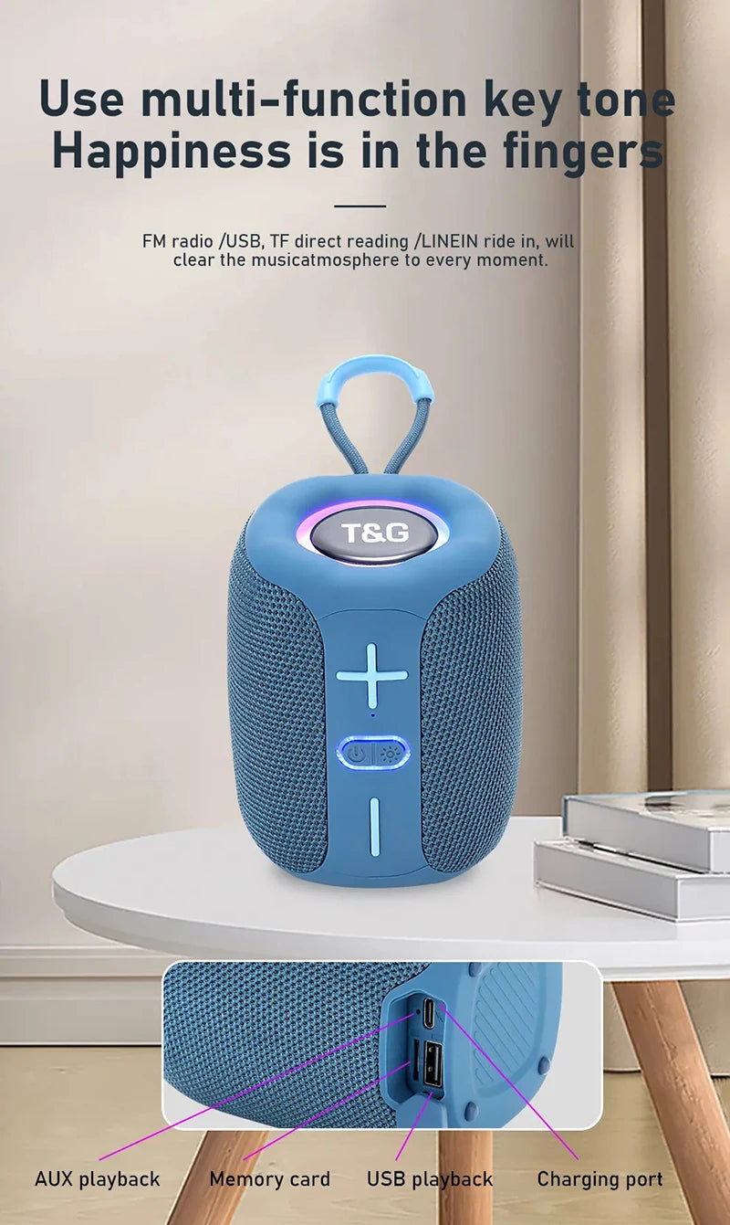 Caixa De Som Speaker Bluetooth Portable Sound Box Music Wireless Subwoofer Mini Radio FM Woofer Bass Computer PC TV Small Audio