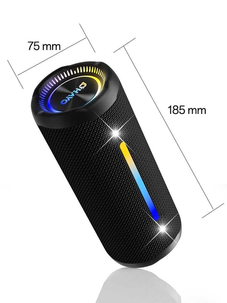 OHAYO X10MAX Bluetooth Speaker 35W - IPX7 Waterproof, Powerful Stereo Sound, 24H Playtime, TWS Pairing, Dazzling Lights, Bass Up