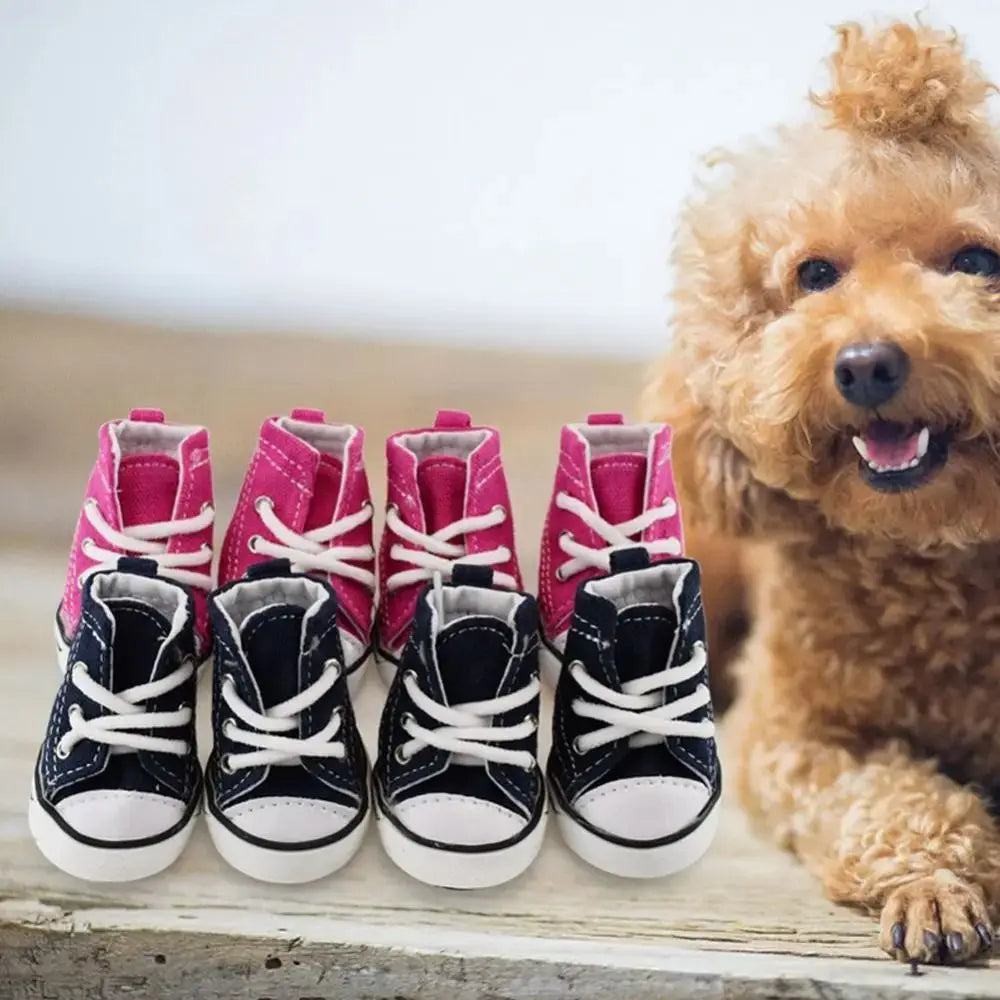 High Quality 4PCS/Set Pet Shoes Waterproof with Adjustable Drawstring Puppy Pet Dogs Boots Cute Breathable Pet Supplies Pets