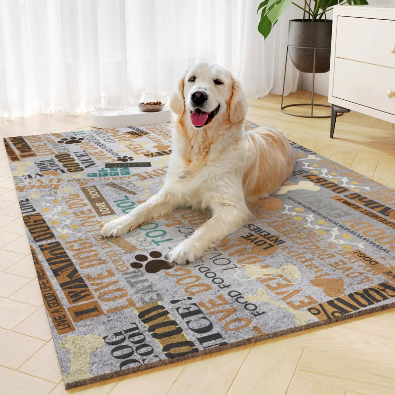 All-Weather Chew-Proof Dog Mat-Waterproof & Thermal Fleece Pad with Custom Print, Heavy Duty for Large Dogs (SGS Certified）