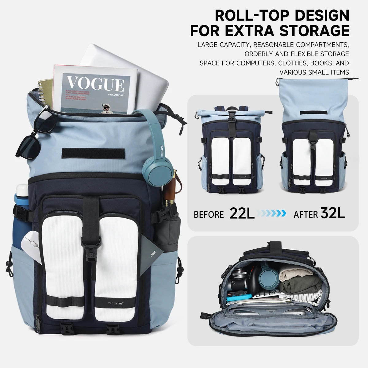 Tigernu School Backpack Bags For Women For Men Knapsack Nylon Backpacks Lady Bags Schoolbag Travel Backpack Male Korean Backpack