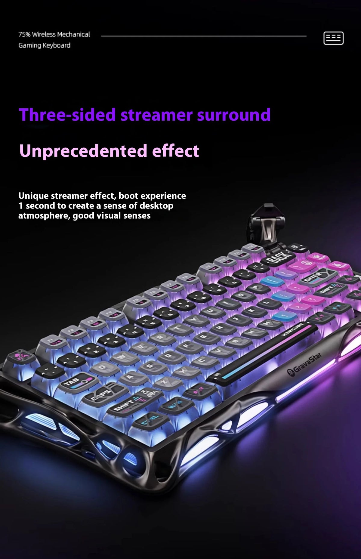 Gravity Planet Cocoon Breaking 75k1pro Mechanical Keyboard Competition Blog Manufacturing Aluminum Alloy Wireless Gaming Mouse