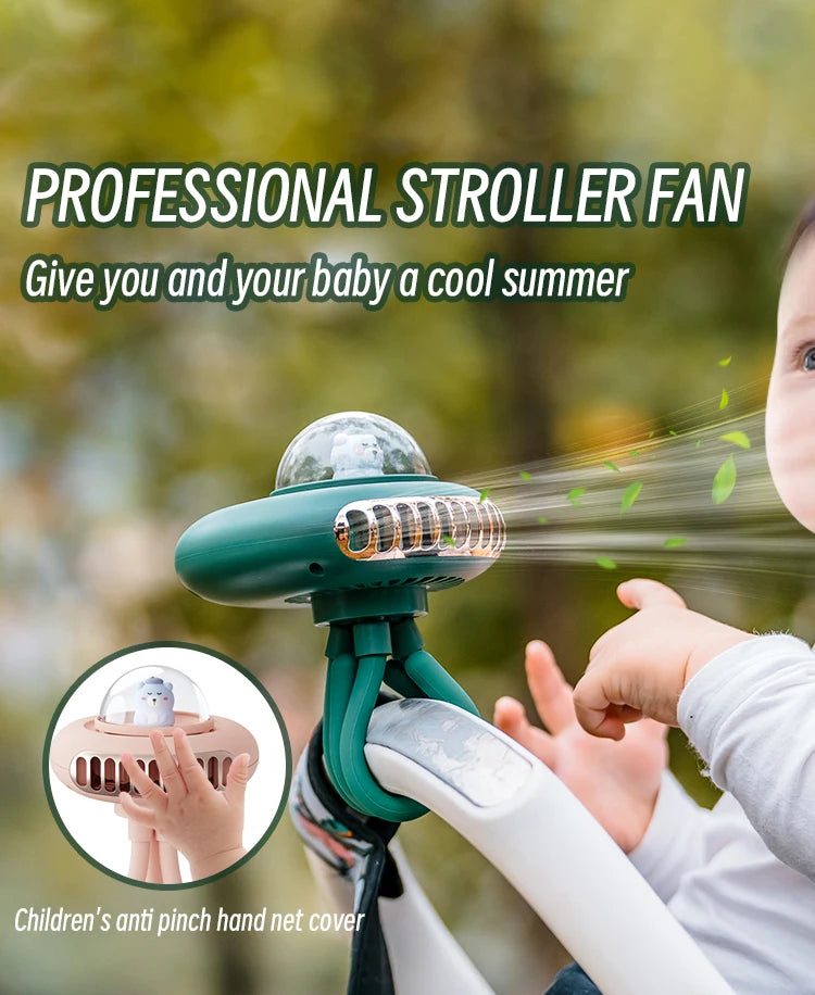 KINSCOTER Stroller Fan Portable Flexible Tripod Clip-on Fan 4 Speed Handheld Personal Fan For Car Seat Crib Bike Treadmill