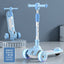 Children's Scooter Can Sit, Ride and Slide Three-in-One Foldable Scooter for Boys and Girls Kick Foot Scooter