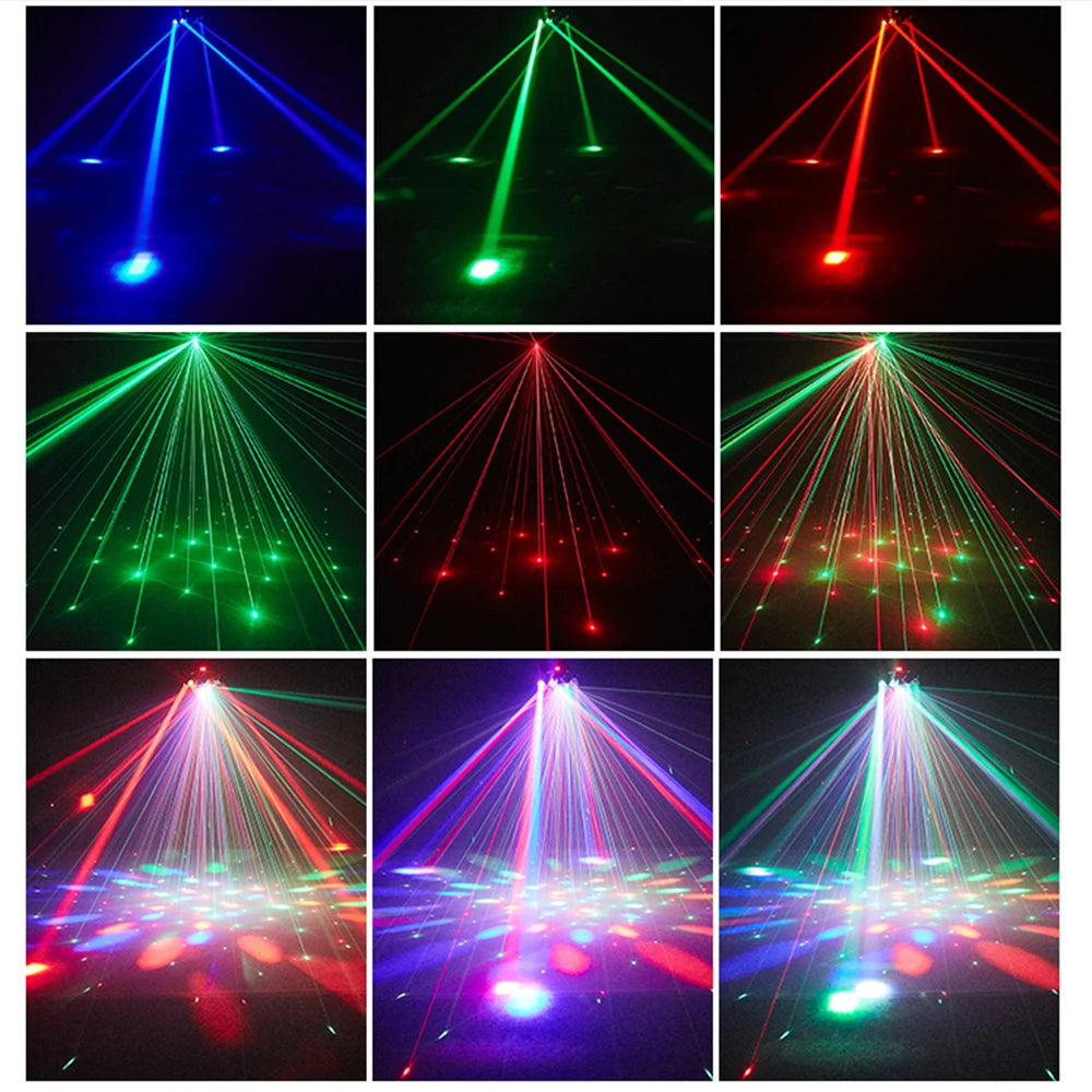 KEMAX Mini Beam 100W LED Mobile Head RGBW 6Arm Strobe Disco Party Light DMX DJ Accessories Nightclub Robot Stage Effect Light