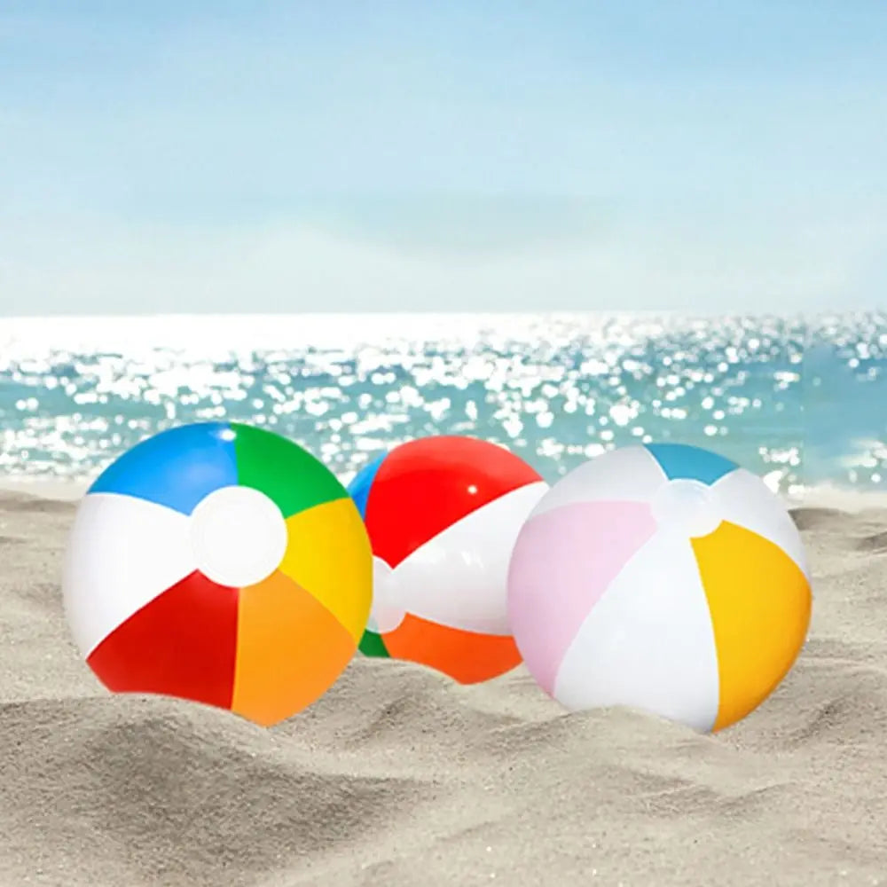 PVC Inflatable Beach Ball Swimming Pool Toy 40cm Big Rainbow Beach Ball 30cm Colourful Inflatable Pool Ball Kids