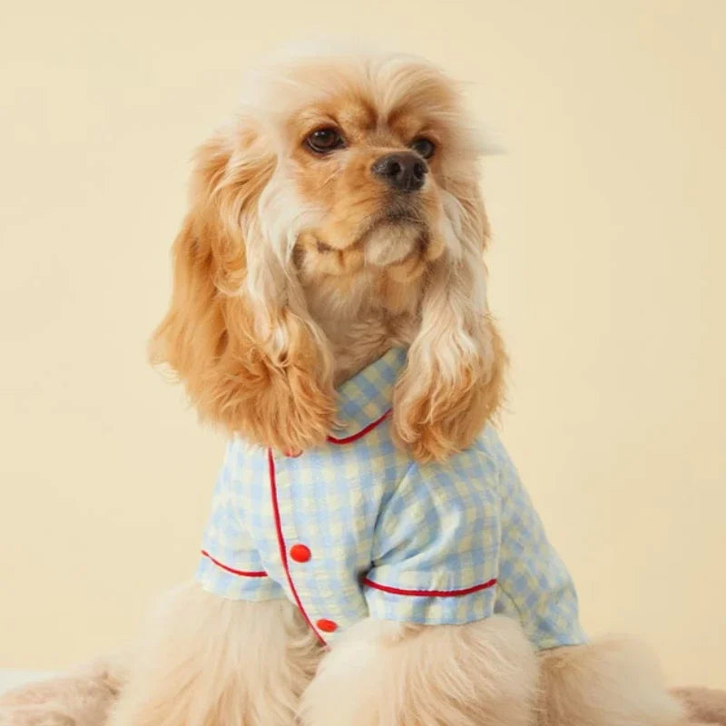 Dog Clothes Pet Plaid Loungewear Comfort Maltese Bigbear Schnauzer