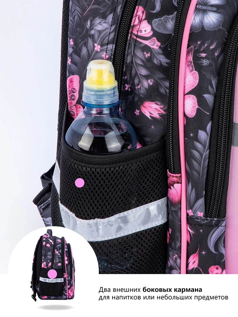 Orthopedic School Bags For Girls Cartoon Cat 3D Folded Backpacks Girl Waterproof Children School Bag Kids Mochila Escolar