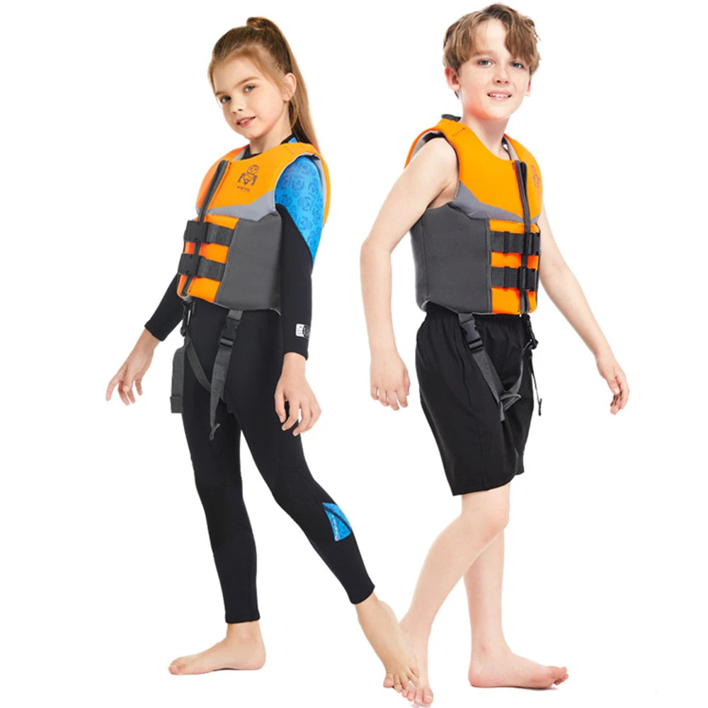 Children's Neoprene Buoyancy Vest, Professional Swimming Life Vest, Portable Lightweight, Rafting Safety Jacket,