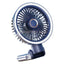 Rechargeable Clip On Fan USB Powered Foldable Cooling With LED Night Light 3 Speeds for Office Camping Adjustable Cooling Device