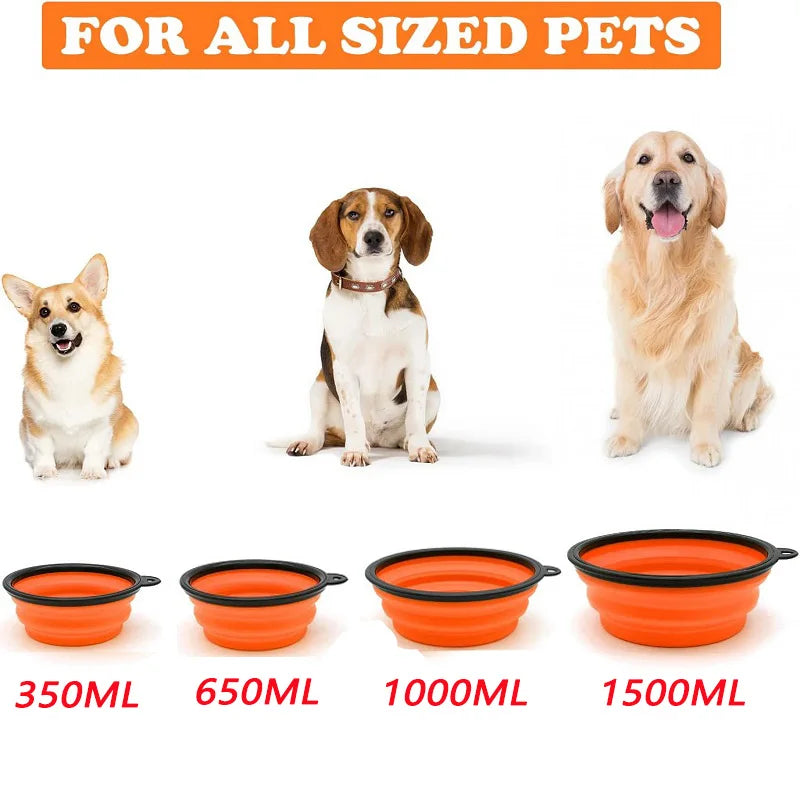 Portable Folding Silicone Dog Feeder Bowl