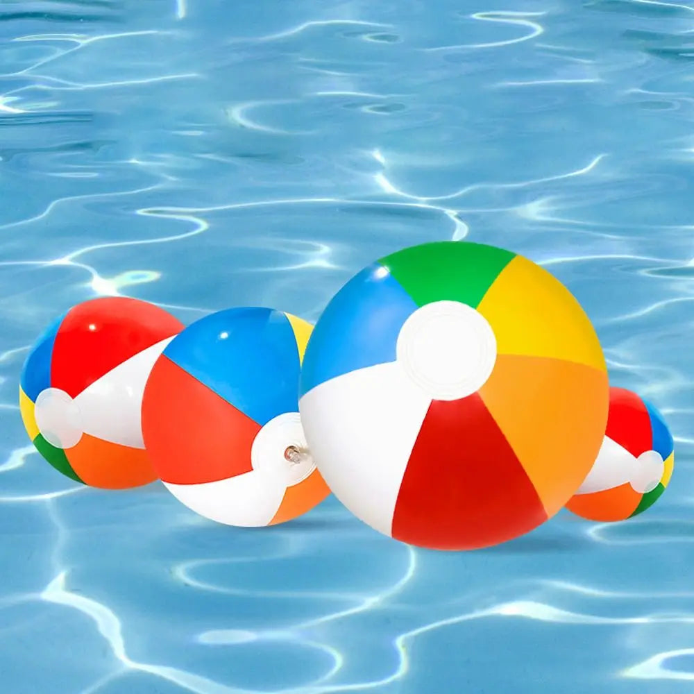 PVC Inflatable Beach Ball Swimming Pool Toy 40cm Big Rainbow Beach Ball 30cm Colourful Inflatable Pool Ball Kids