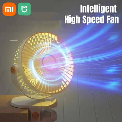 Xiaomi Clip-on Fan 5 Speed Quiet Rechargeable Home Desktop Portable Air Circulator Wireless Fan Light With LED Display For Camp