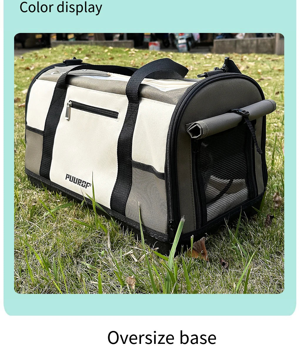PUUROF Cat bag Going out portable warm dog bag Cat bag Shoulder carrier Cat car pet suitcase Pet backpack