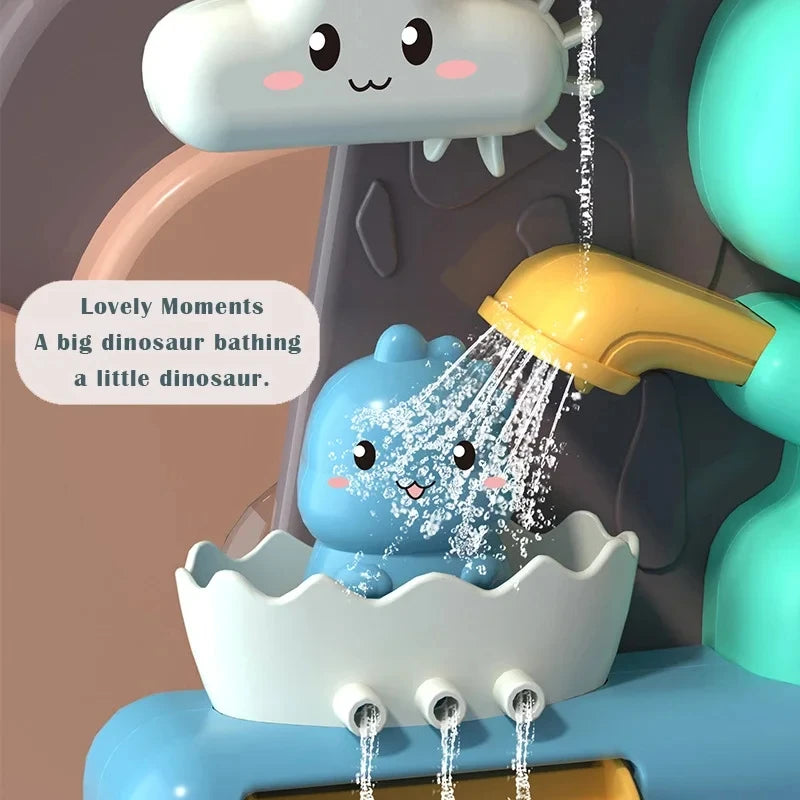 Children's Take A Shower Paddle Toys Cartoon Animals Dinosaurs Spin Water Spray Waterwheel Bath Toy Kids Delight Shower Toy Gift