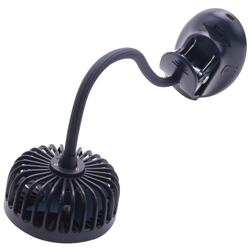 Portable Mini Clip Stroller Fan,3 Speeds Settings,Flexible Bendable Usb Rechargeable Battery Operated Quiet Desk Fan For Home,Of