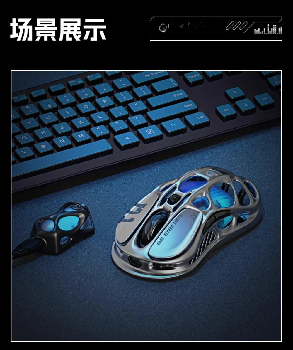 Gravastar M1/M2/Mercury X Pro Mouse Wireless Three Mode Magnesium Alloy Lightweight RGB Hollow Customized E-sports Gamer Mice