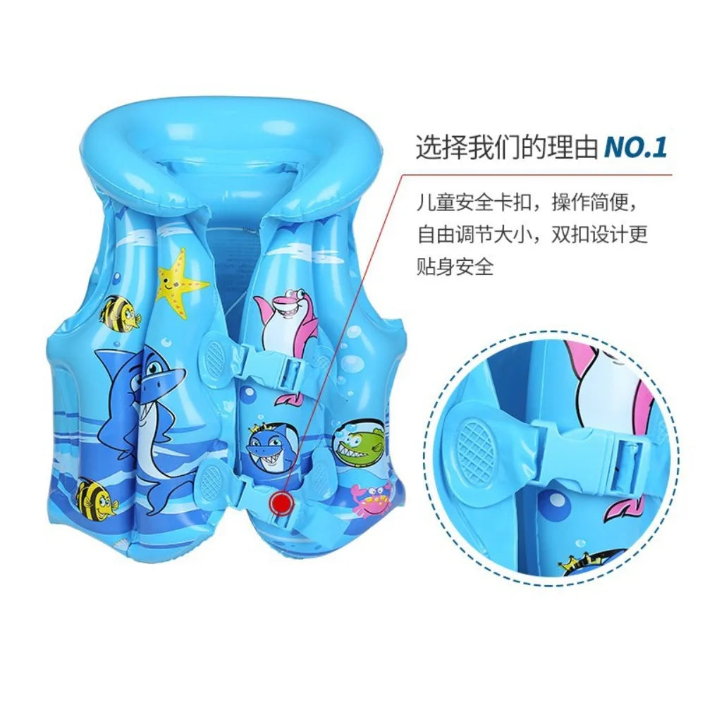 Children's Cartoon Swimming Buoyancy Vest Small and Medium-sized Unisex Swimming Equipment Professional Inflatable Life Jackets