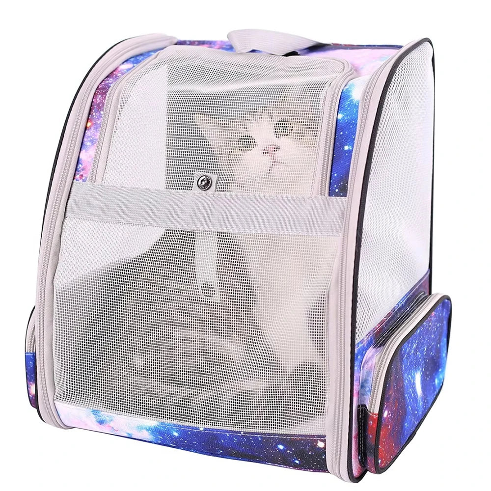 Outdoor Travel Pet Carrier Backpack - Breathable Vented Mesh Bag Suitable for Small Dogs, and Other Pets