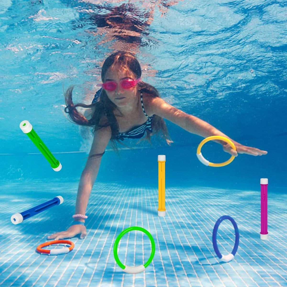 Swimming Pool Toys for Kids Ages 3-15 – Underwater Dive Toys Set for Summer Water Play, Swim Training & Fun Pool Games