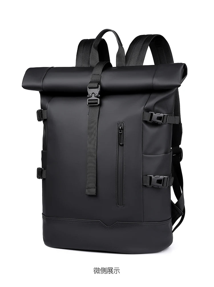 Waterproof Durable Outdoor Backpack Roll Top Fashion Casual Backpack for Hiking Travel Men Women Daily Commute