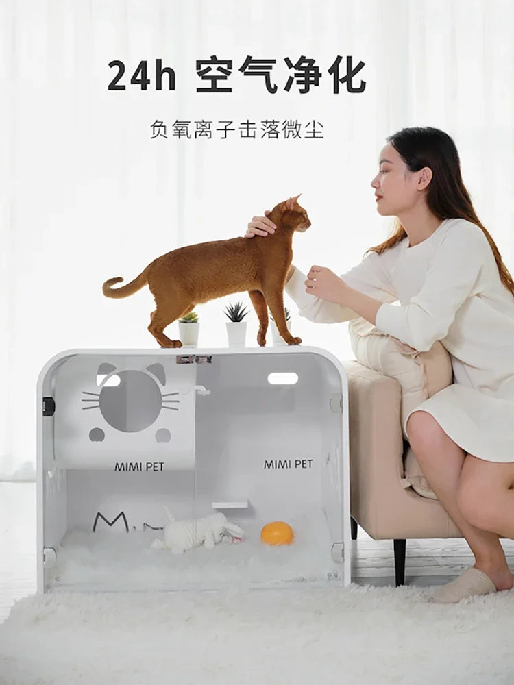 Smart Pet Dog Cage Cat Cage Small Solid Wood Cat Villa Household Cat Nest Universal  Cabinet Dog Nest