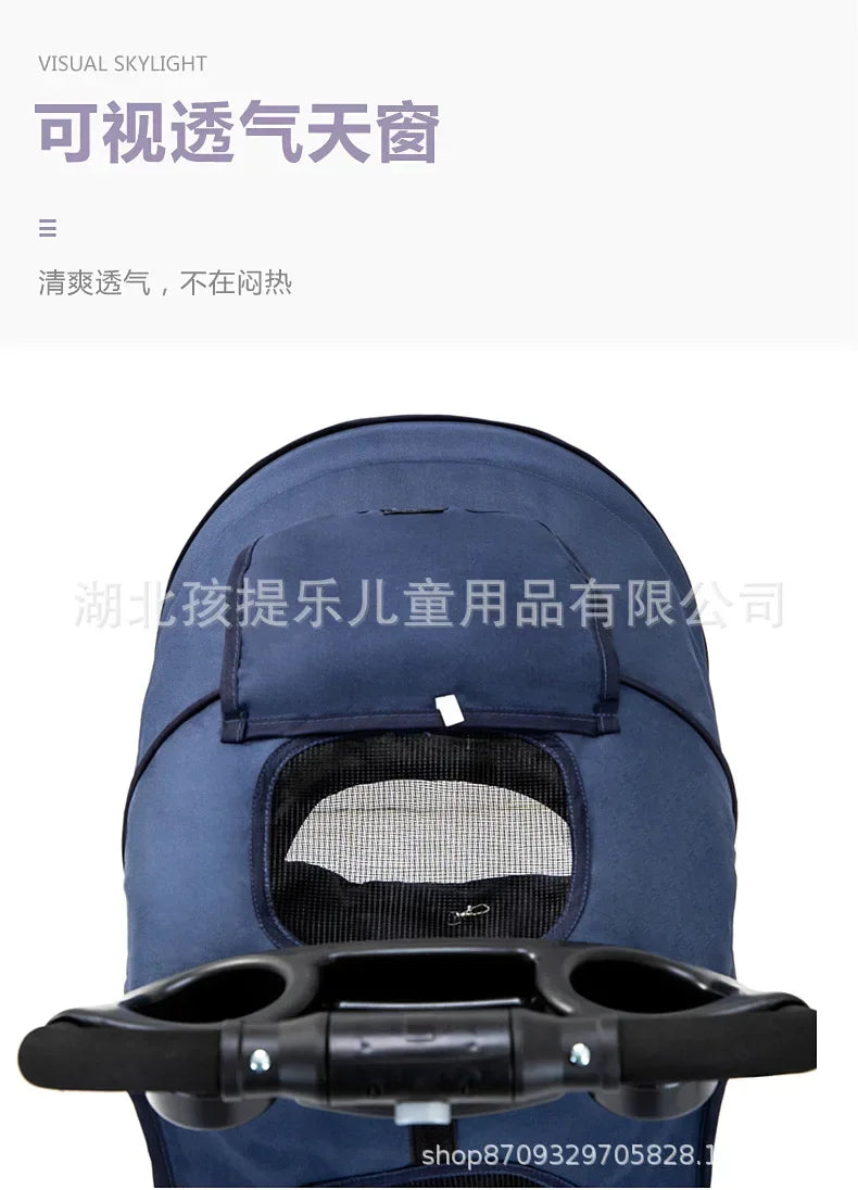 Pet Stroller with Sunroof -Foldable, lightweight, Single Handed, size S M L