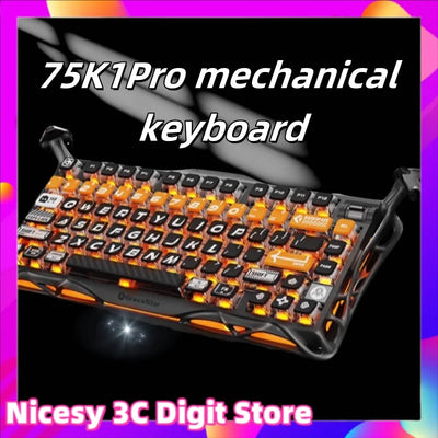 75k1 Pro Gaming  Mechanical Keyboard 79-Key Tri-Mode Connection Full-Key Hot-Swappable Aluminum Shell Fps Esports Games Keyboard