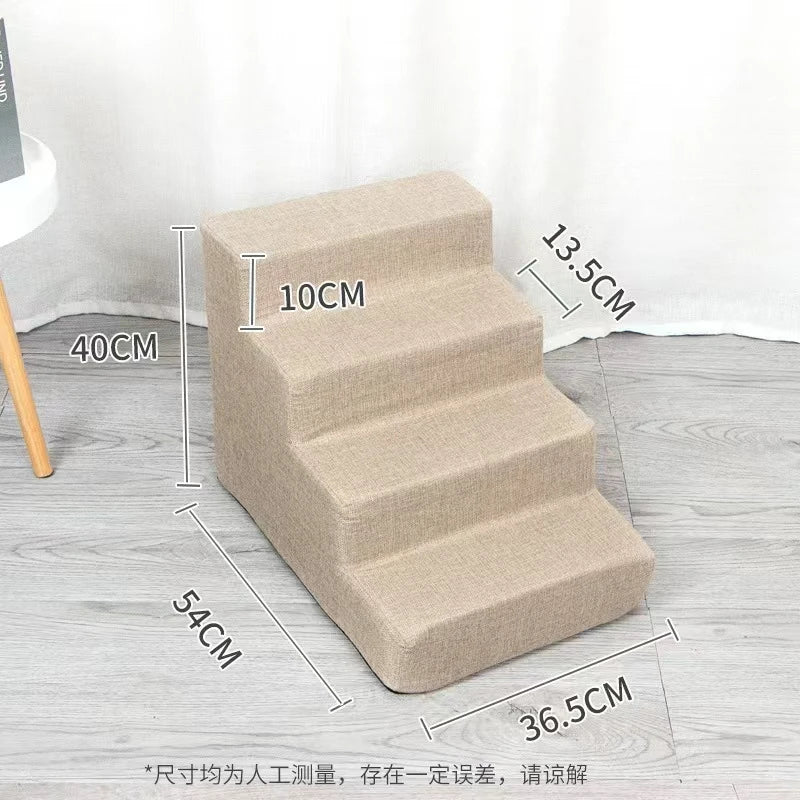 Nonslip High Density Foam Dog Ladders Indoor Home Couch Sofa High Bed Pet Stairs Folding 5-Grades Dog Steps with Removable Cover