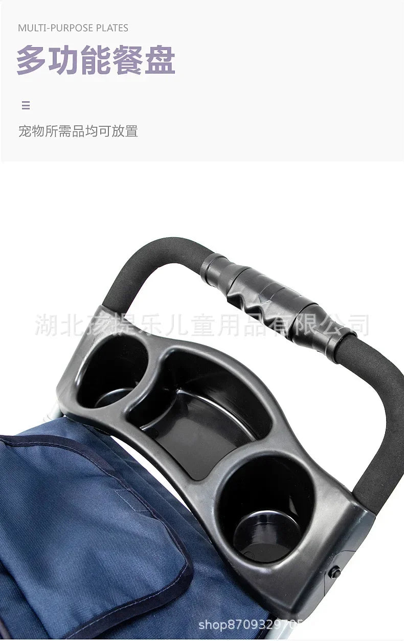 Pet Stroller with Sunroof -Foldable, lightweight, Single Handed, size S M L