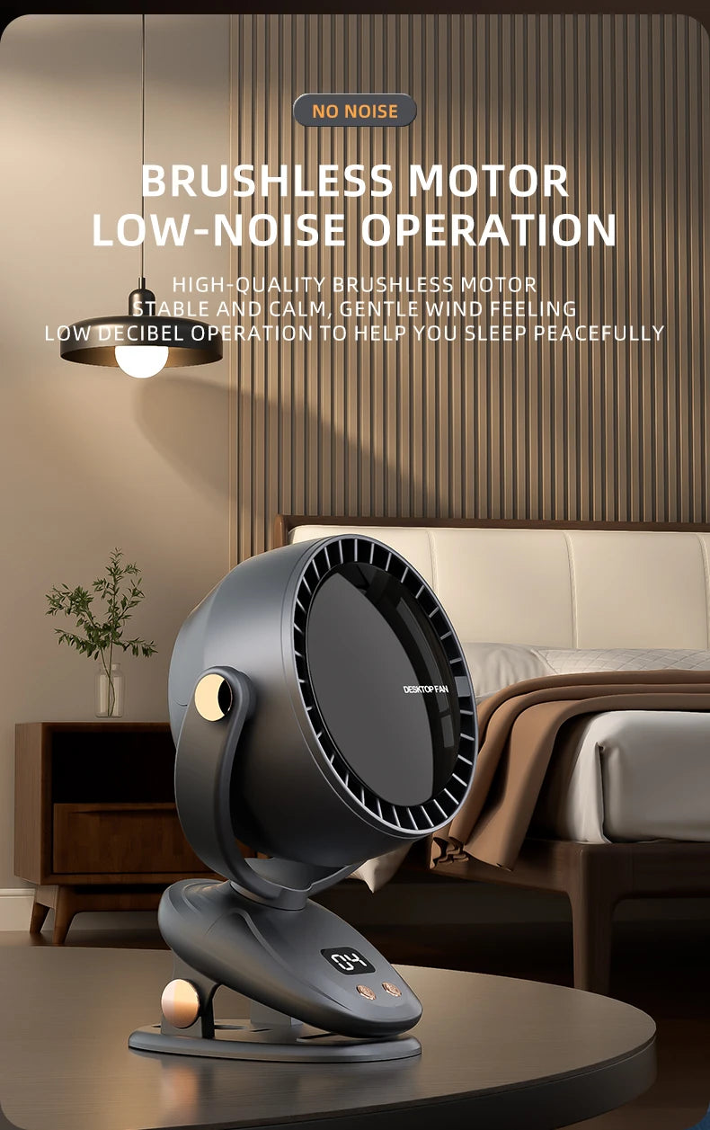 New USB Multi functional Leaveless Clip Fan Outdoor Camping Desktop Charging Wireless Fan