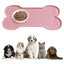 Dog Food Mat Anti-Slip Silicone Thicker Pet Placemat Waterproof Feeder Pad with Raised Edge Puppy  Feeding Mats
