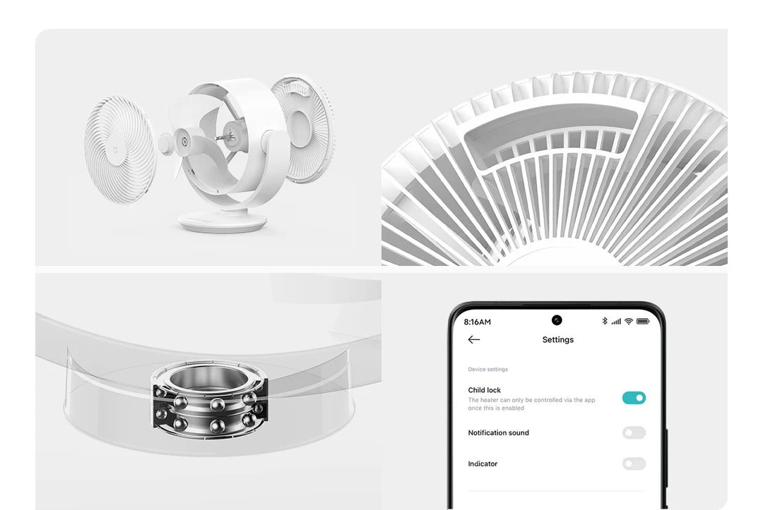 XIAOMI MIJIA DC Inverter Desktop Circulating Fan，Home Desktop Fans，Intelligent Three-dimensional Air Supply，Support MI HOME App