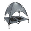 ‌Elevated Outdoor Pet Cot for Large Dogs, Heavy-Duty Frame Summer Camping Bed, Detachable Sunshade Canopy & Portable Dog Tent