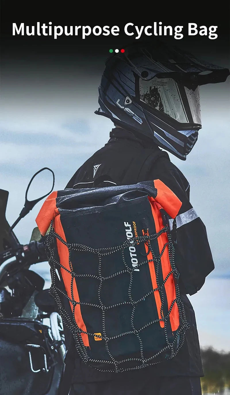 Motorcycle Backpack Men Women Waterproof Bag Full Face Helmet Backpack Rider Bag Reflective Travel Bag Motorcycle Helmet Bags