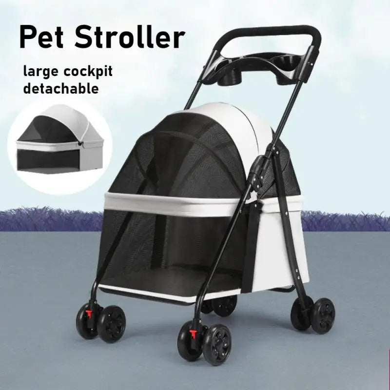 Foldable Pet Stroller - Perfect for Small Dogs, & Puppies