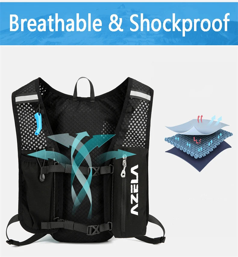 Outdoor Trail Running Ultralight Backpack Hydration Jogging Vest Men Breathable Marathon Bicycle Bag Water Bottle 250ML/1.5L