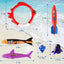 Kids Summer Shark Rocket Throwing Toy Swimming Pool Dive Game Water Fun Games Pool Toys Baby Water Educational Bath Toys Gifts