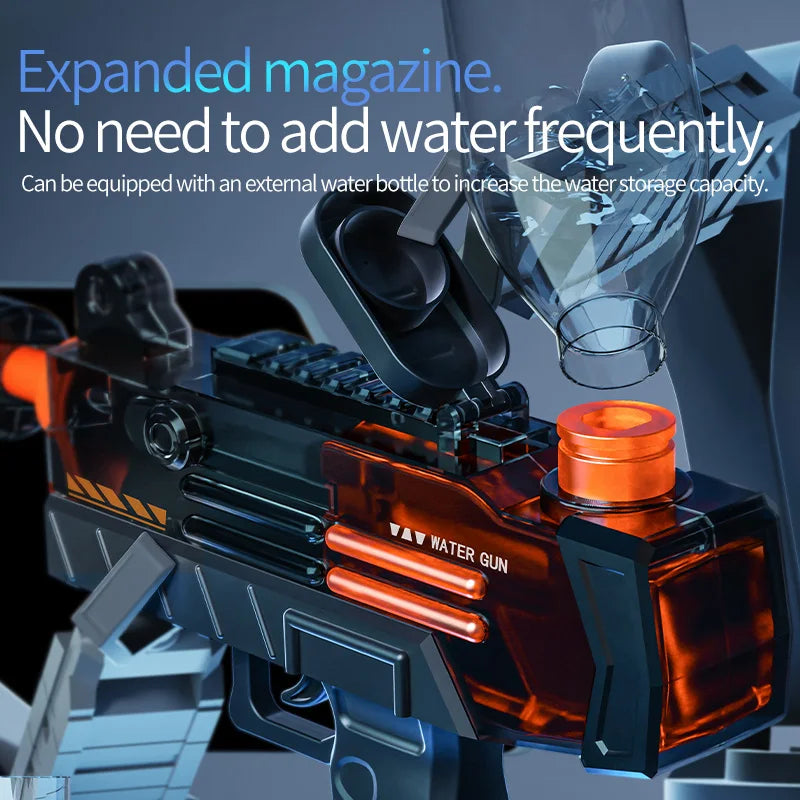 Electric UZI Flamethrower Water Gun Toy High-Power Full Automatic Water Shooter Outdoor Games for Kids Adults Summer Fun Toys